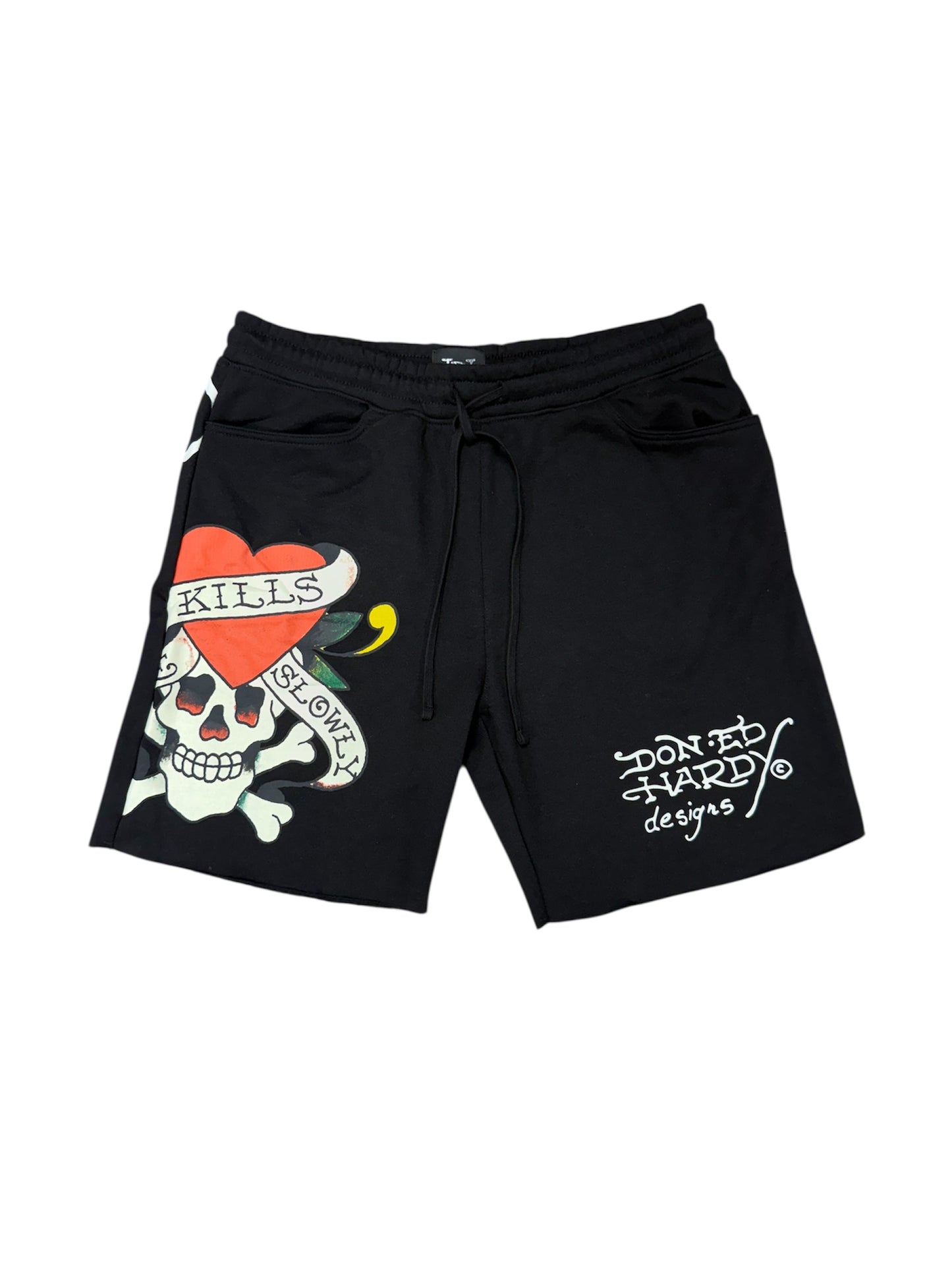 Ed Hardy Skull Fleece Shorts Black
