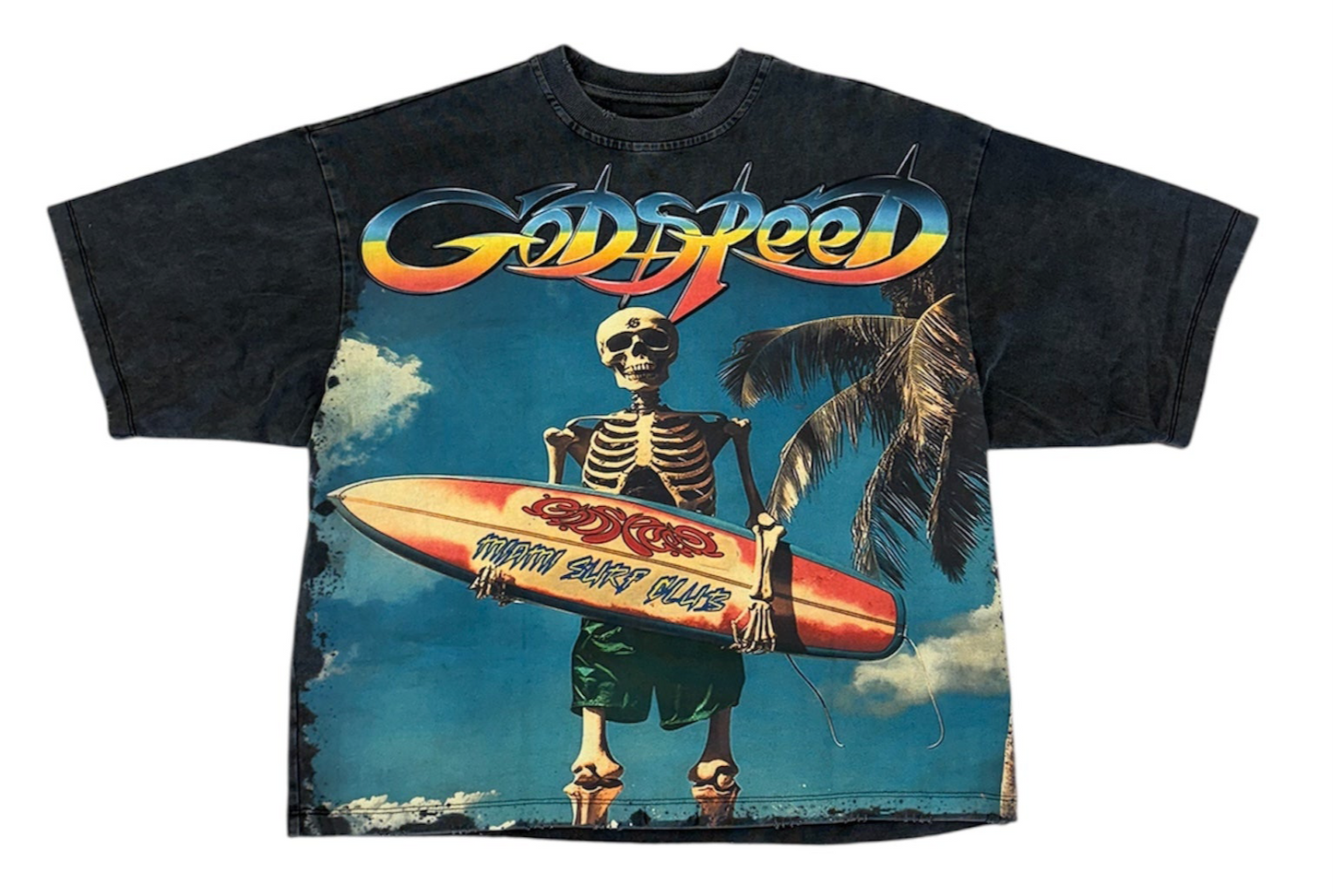 Godspeed Miami Surf Club Tee (Washed Grey)