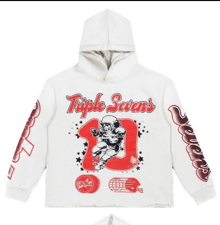 Triple Sevens Hoodie (Cream/Red)