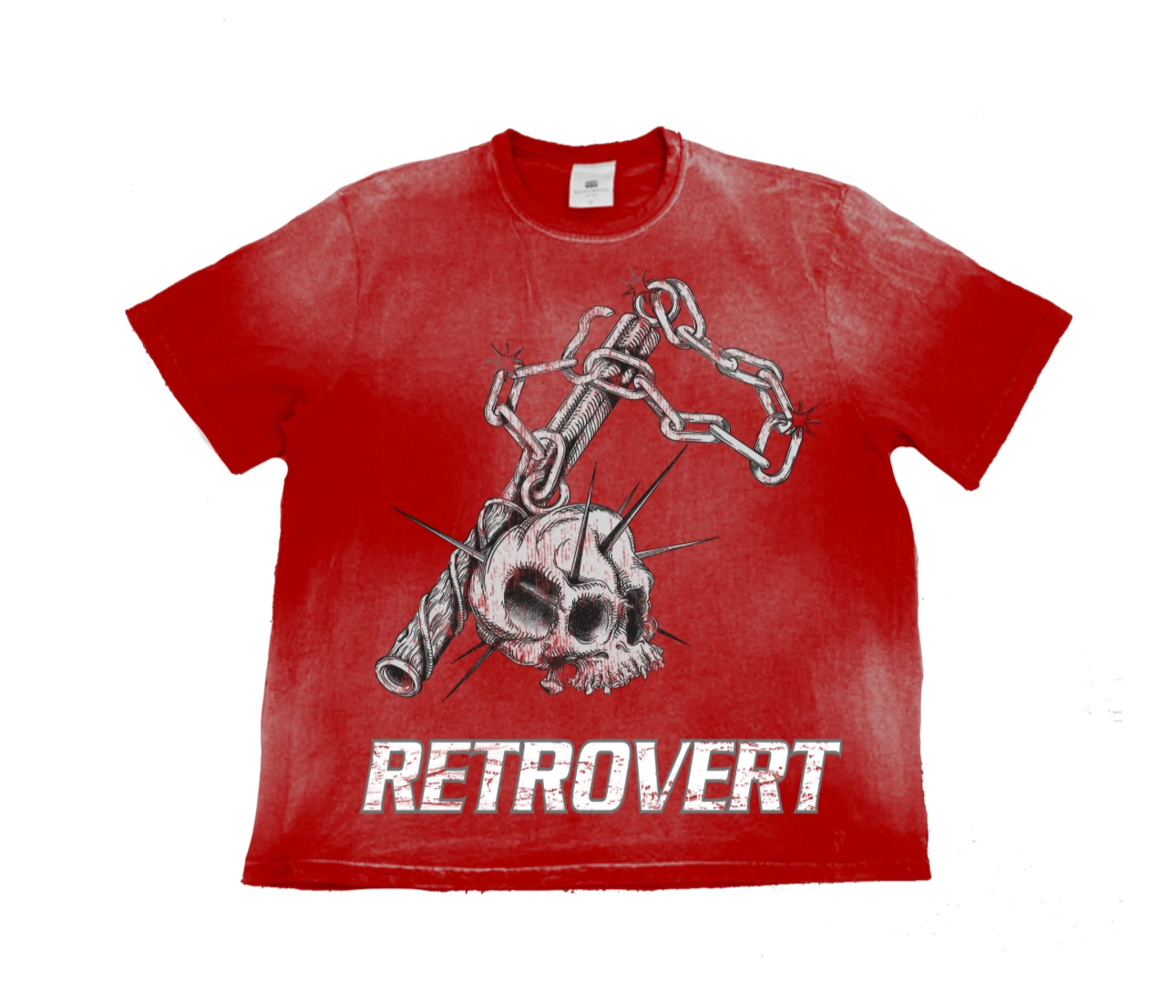 Retrovert Skull Weapon T-Shirt Red