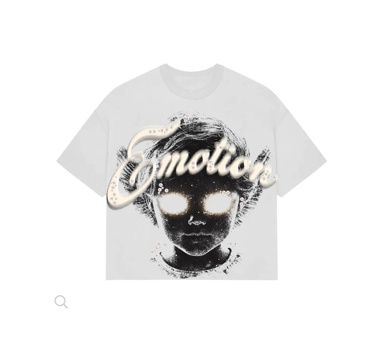 Mixed Emotion "Pearl" Cropped Tee (White)
