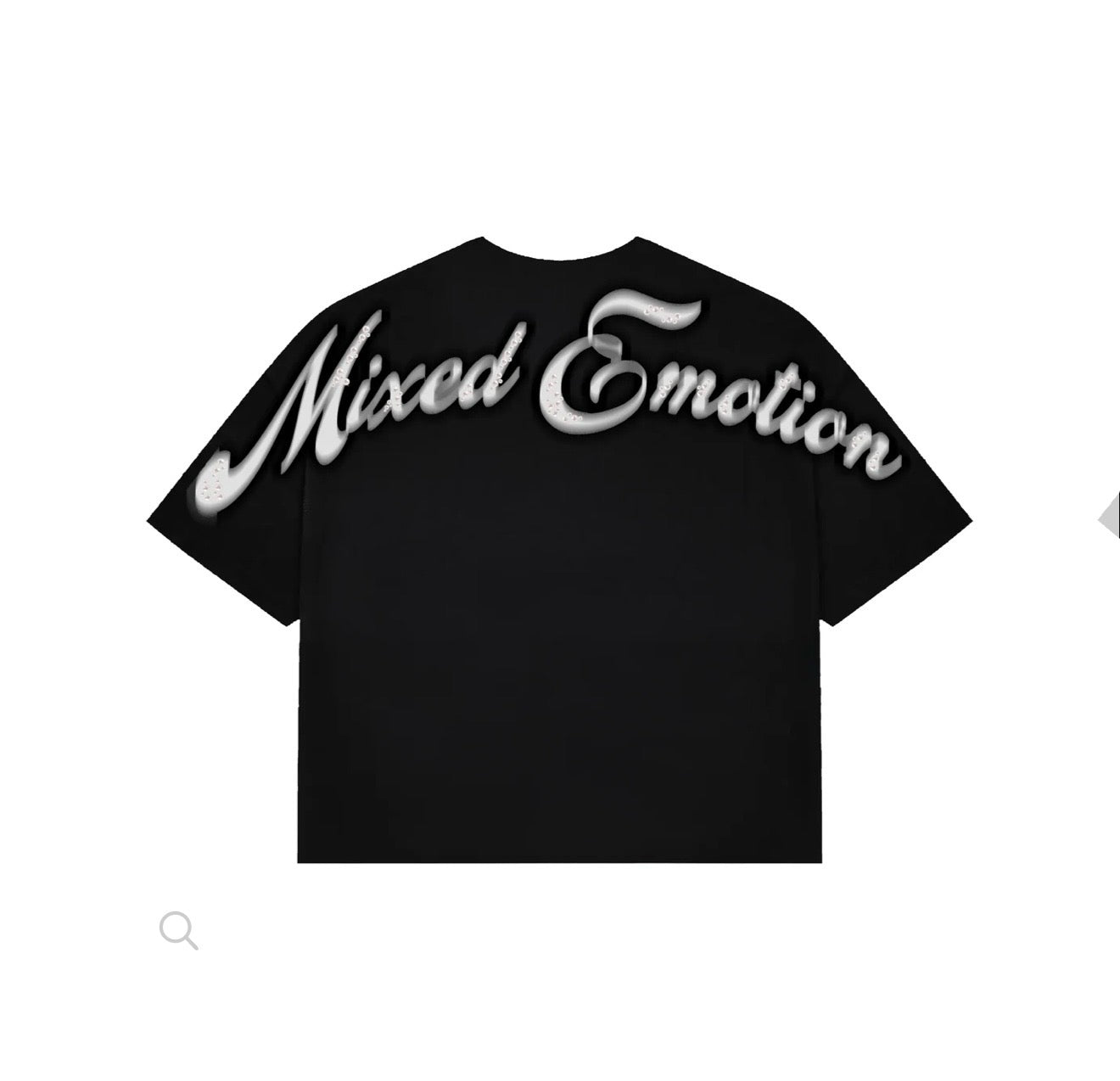 Mixed Emotion "Pearl" Cropped Tee (Black)