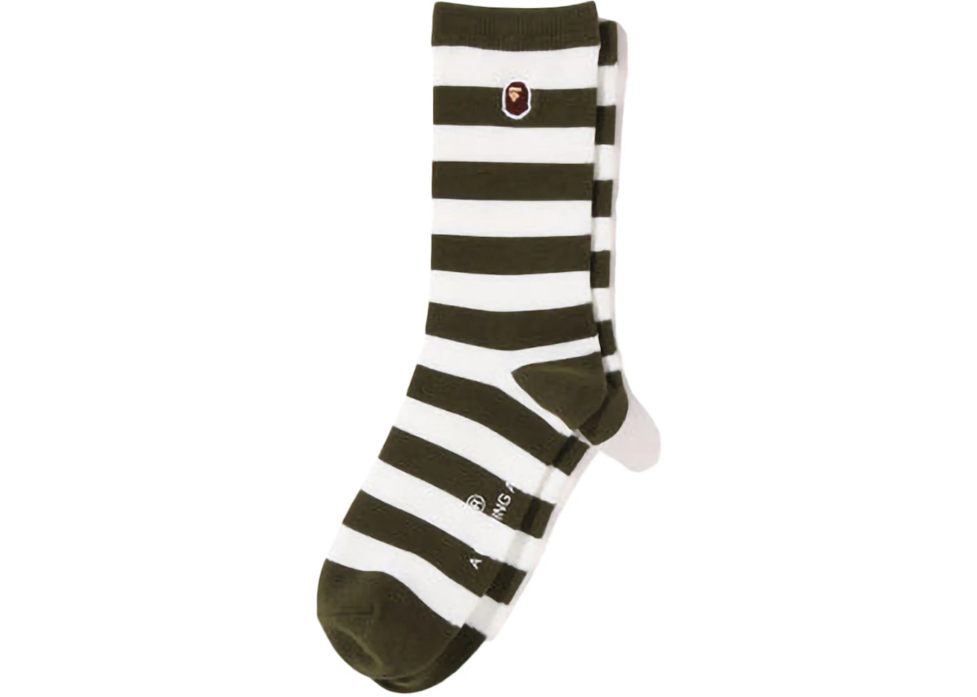 BAPE Ape Head One Point Hoop Socks Olive Drab