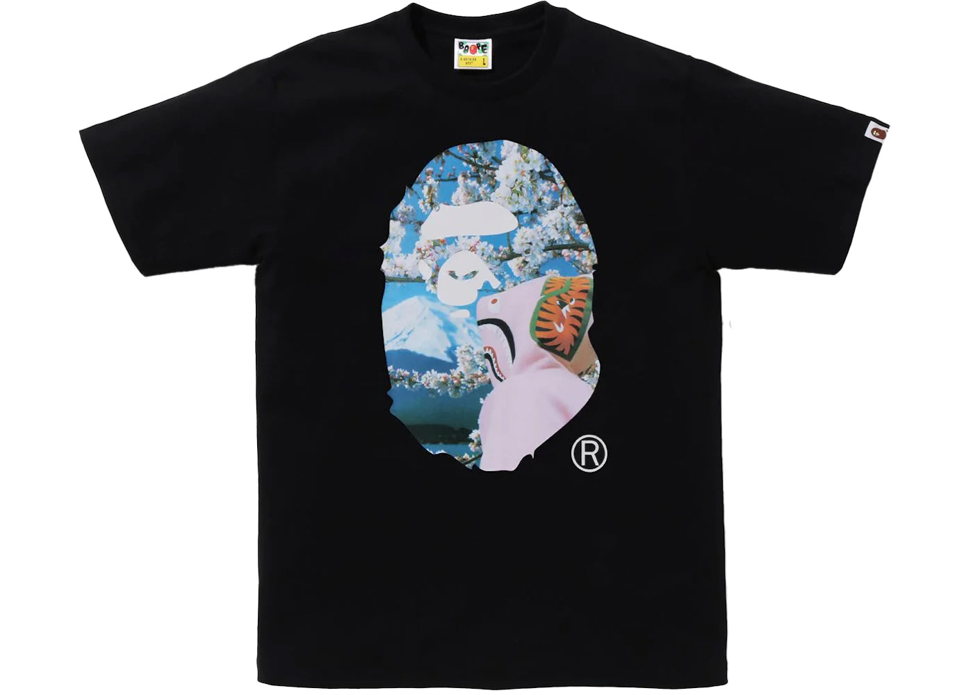 BAPE Sakura Ape Head Photo I Tee Black