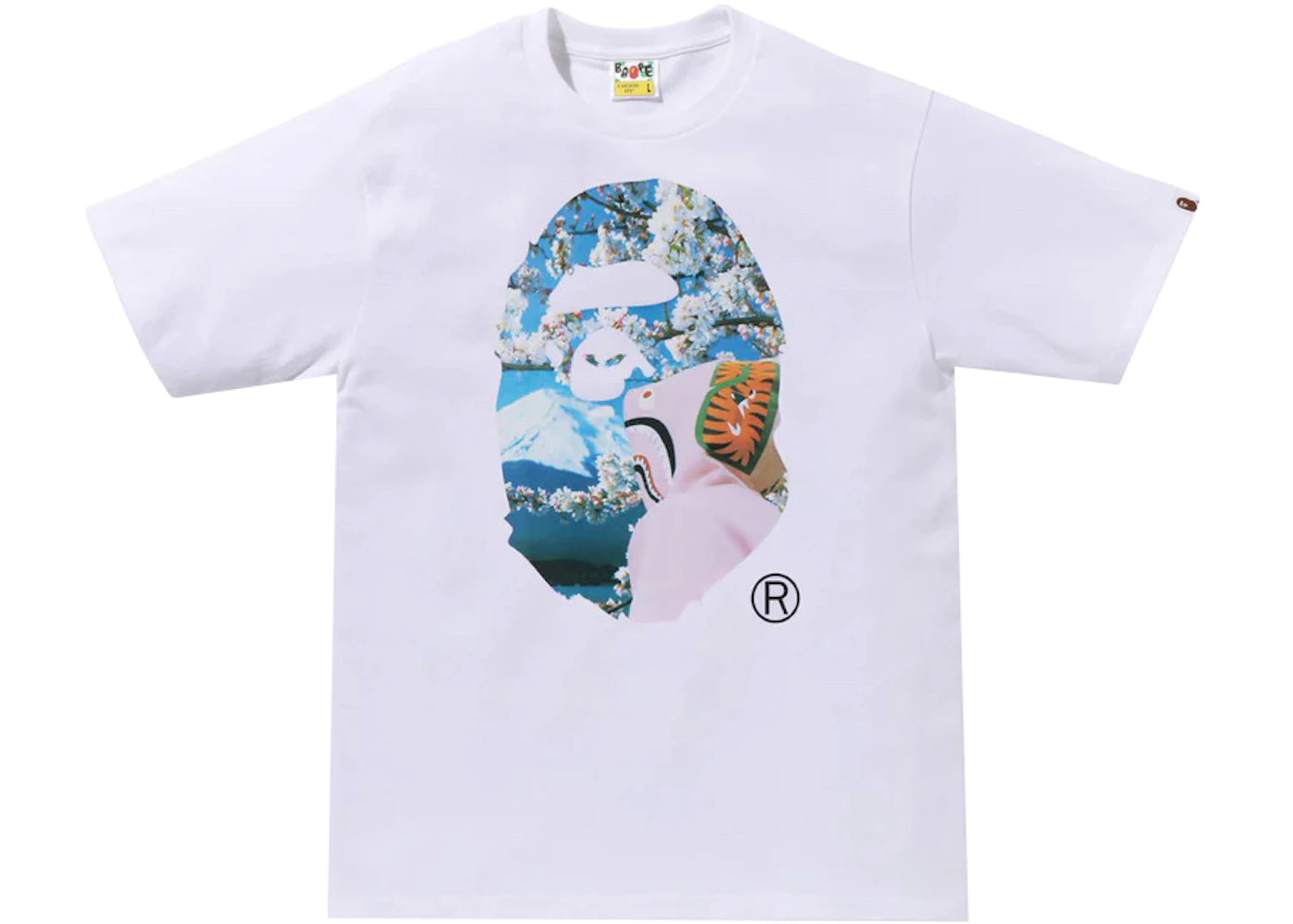 BAPE Sakura Ape Head Photo I Tee White