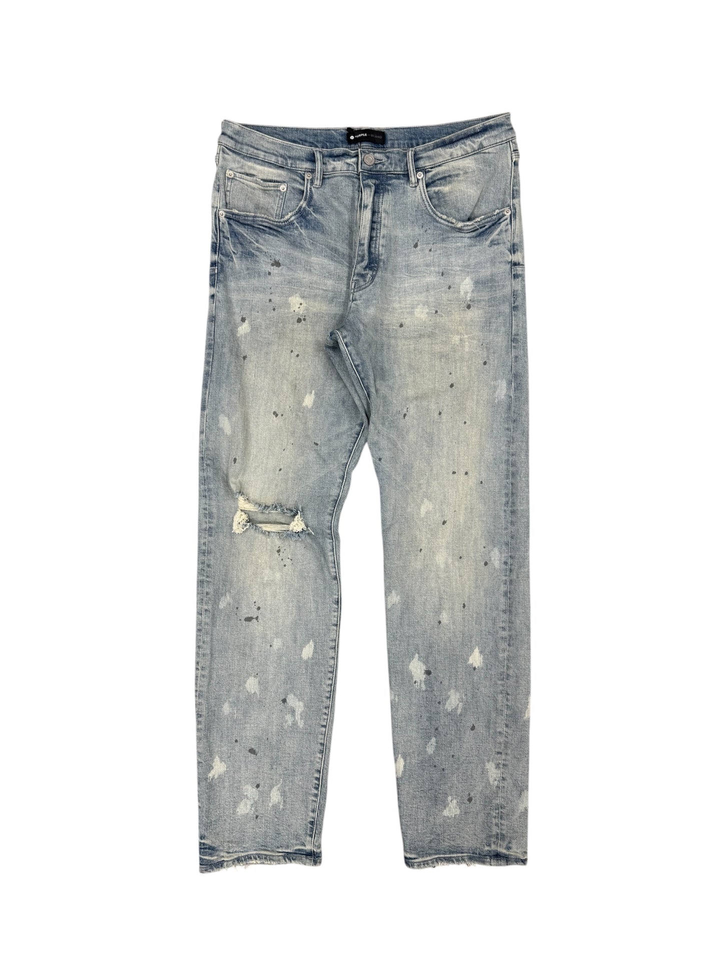 Purple Brand Light Indigo Acid Bleach Jeans