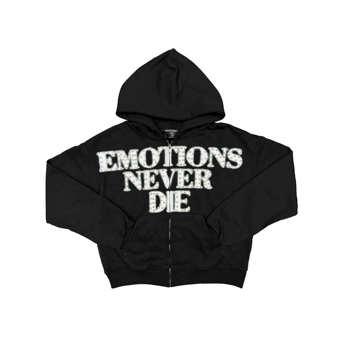 Mixed Emotion "End" Rhinestone Hoodie (Black)