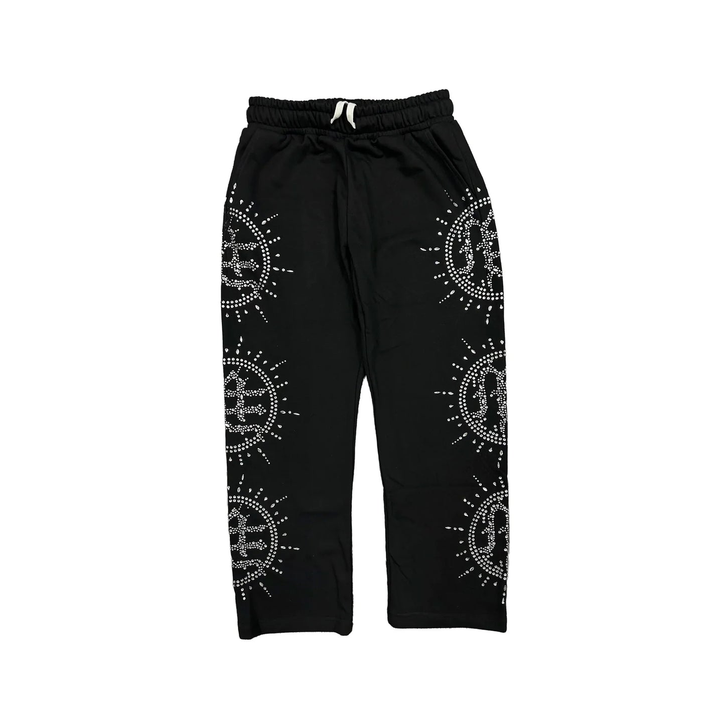 Mixed Emotion "Eclipse" Rhinestone Sweatpants (Black)