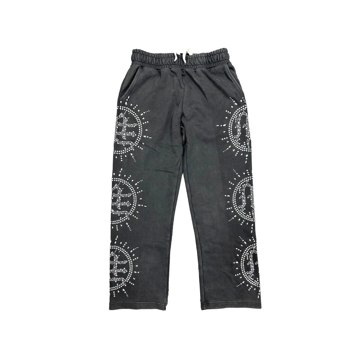 Mixed Emotion "Eclipse" Rhinestone Sweatpants (Grey Wash)