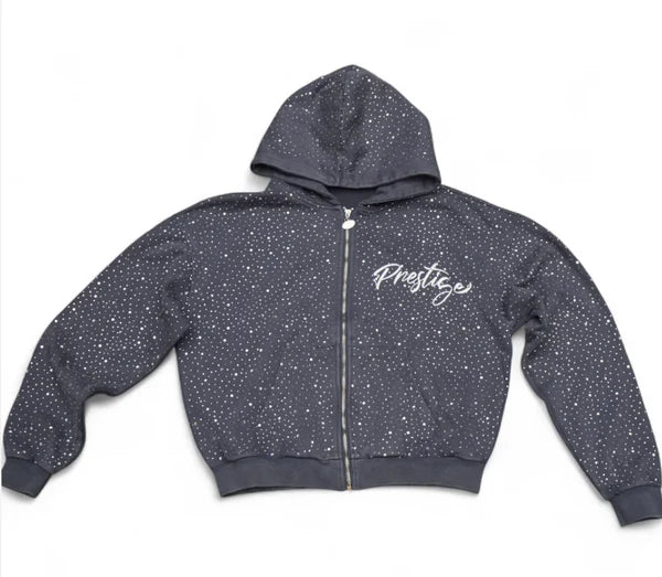 Prestige Diamond Zip Up Hoodie (Blue)
