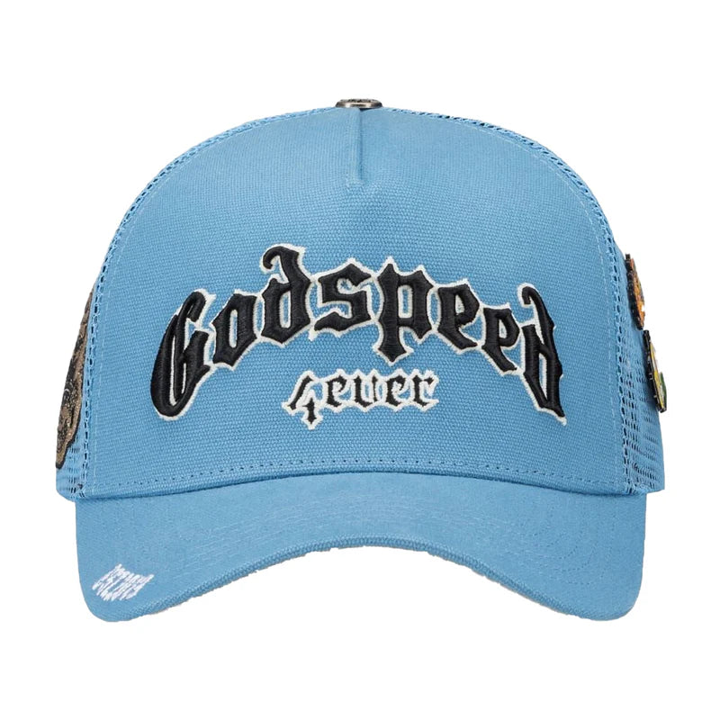 Godspeed Forever Trucker Hat (Sky Blue)