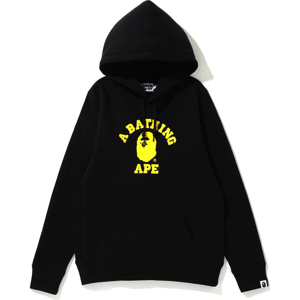Bape College Pullover Hoodie Black/Yellow