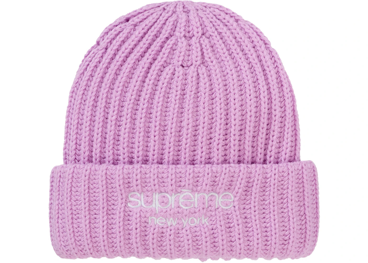 Supreme Chunky Rib Classic Logo Beanie Pink