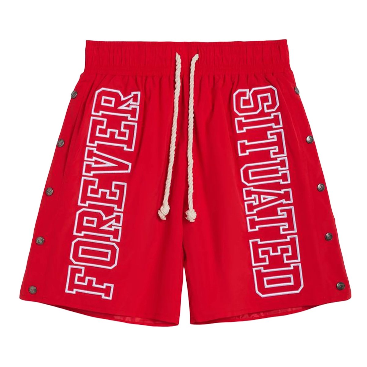 Forever Situated Nylon Shorts (Red)