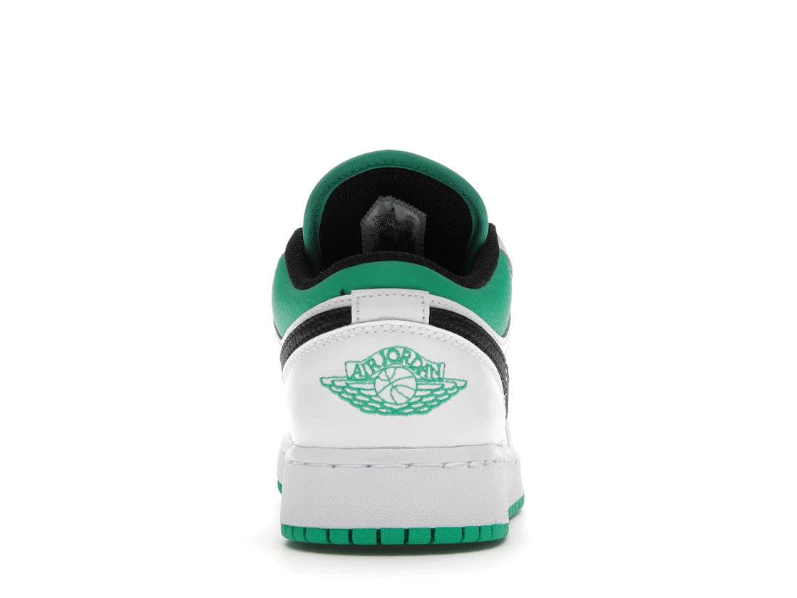 Jordan 1 Low White Lucky Green Tumbled Leather (GS)
