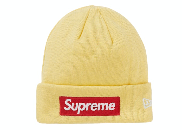 Supreme New Era Box Logo Beanie (FW22) Pale Yellow