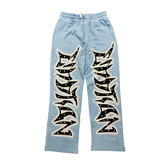 Mixed Emotion Graffiti Sweatpants Blue