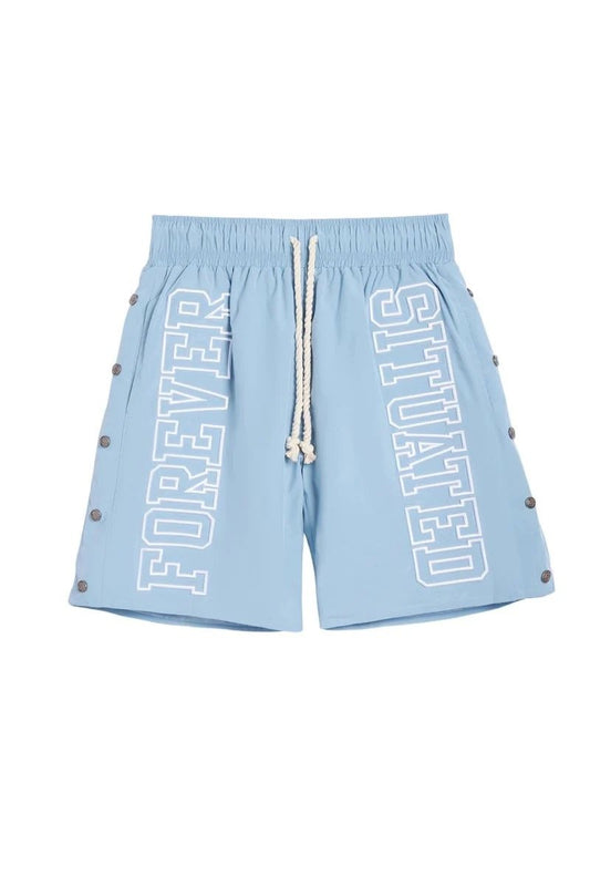 Forever Situated Nylon Shorts (Light Blue)