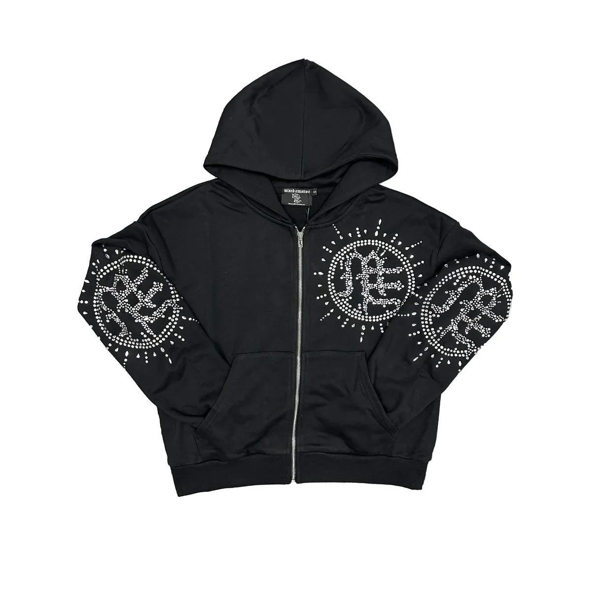 Mixed Emotion "Eclipse" Rhinestone Hoodie (Black)