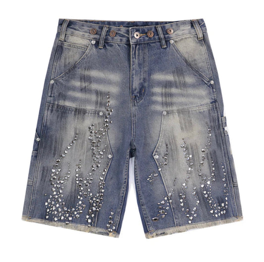 Attere Studded Shorts (Blue)