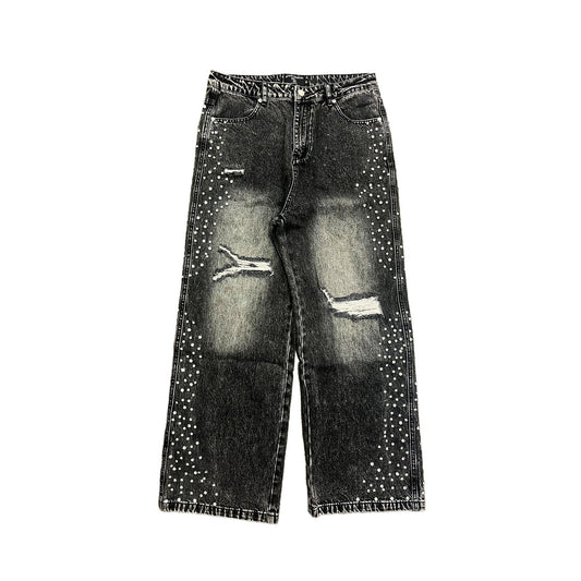 Mixed Emotion "Grey Stone" Baggy Jeans