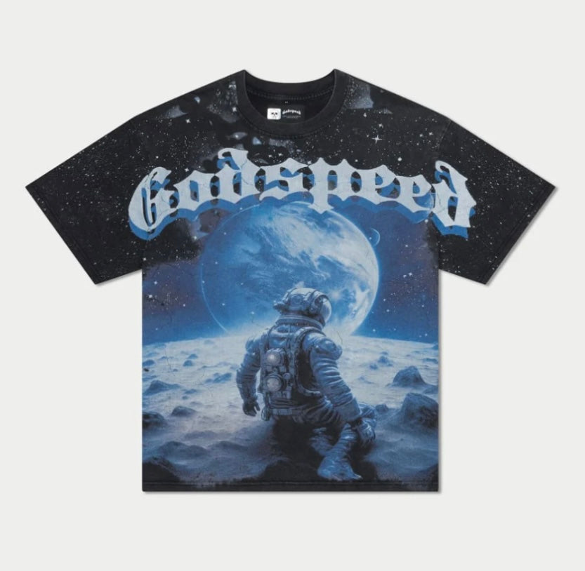 GodSpeed No Looking Back Tee Black/True Blue