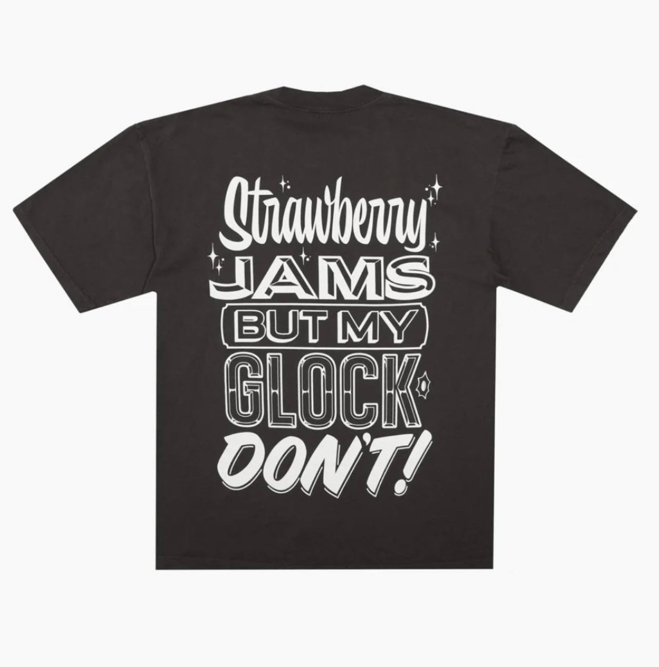 Strawberry Vintage Black Tee