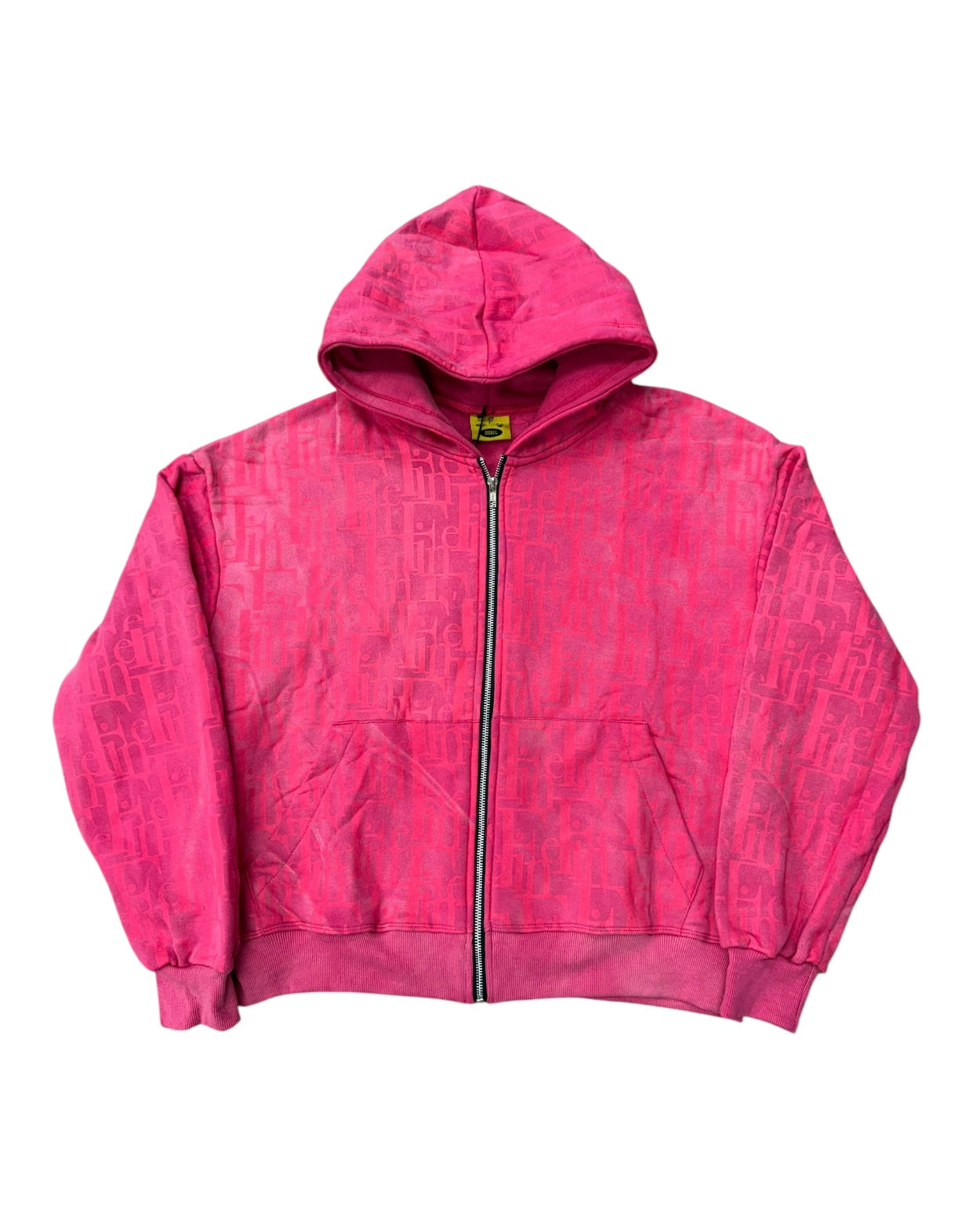 Fine Zip Up Hoodie Pink