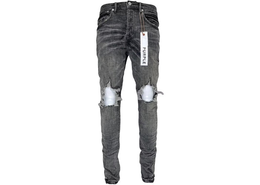 Purple Brand Grey Dirty Blowout Jeans