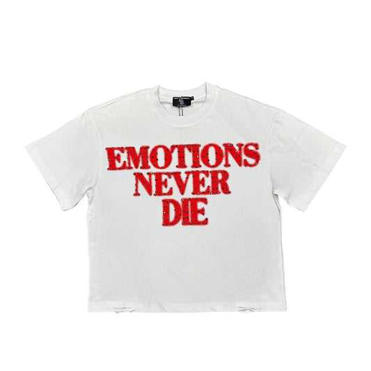 Mixed Emotion "End" Rhinestone Tee (Red)