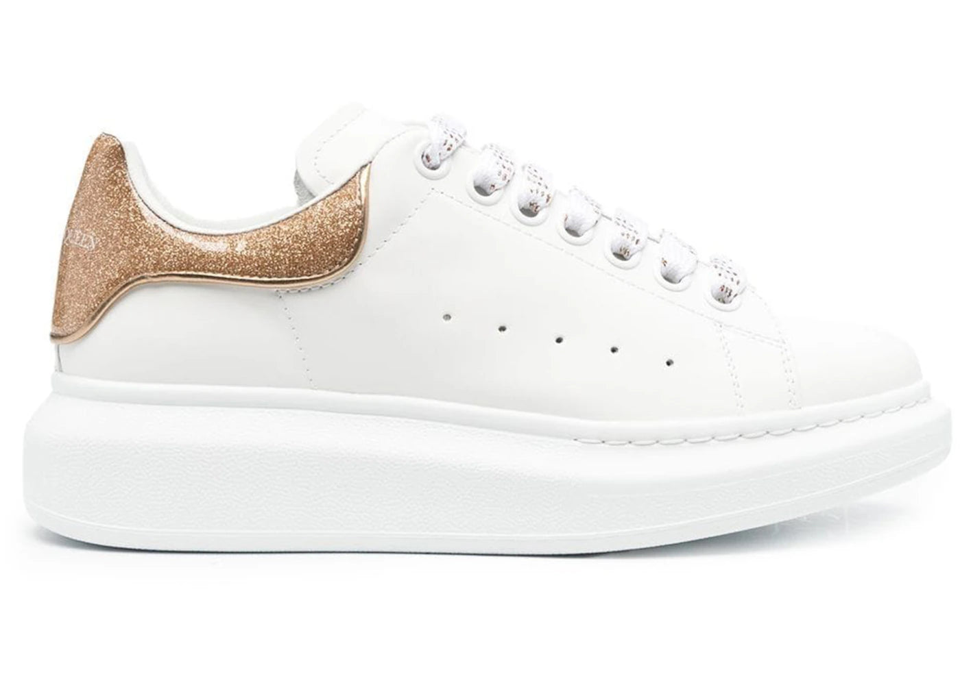 Alexander McQueen Oversized White Rose Gold Glitter (Women's)