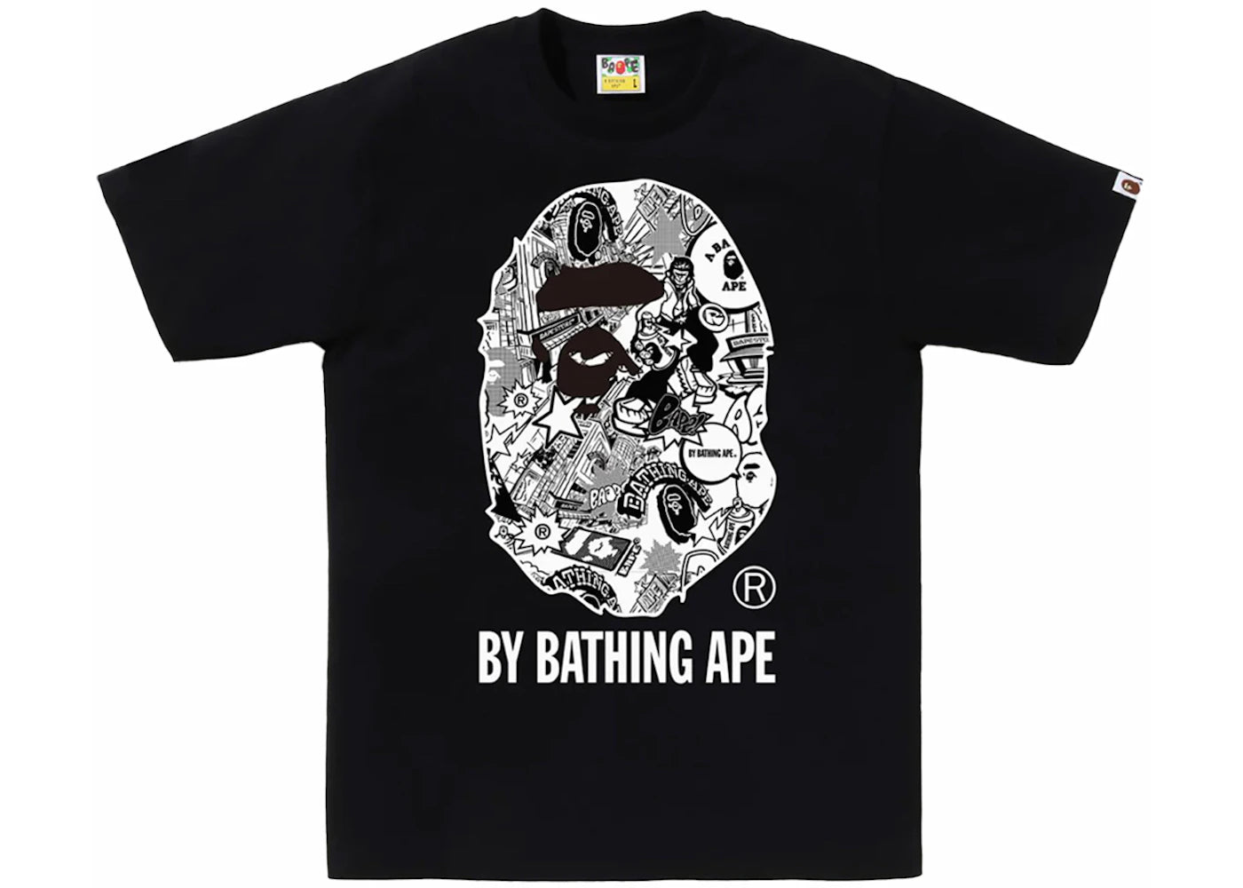 BAPE Comic Art Ape Head Tee Black