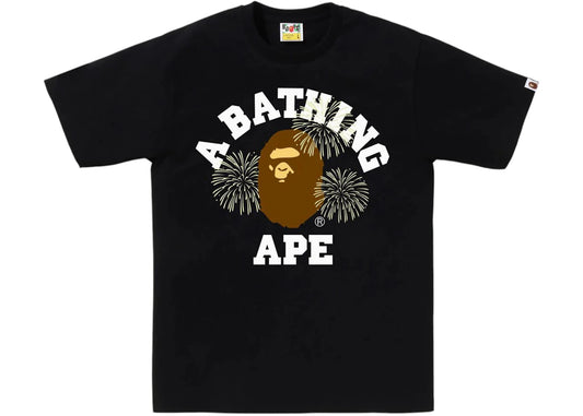 BAPE Firework College Tee Black