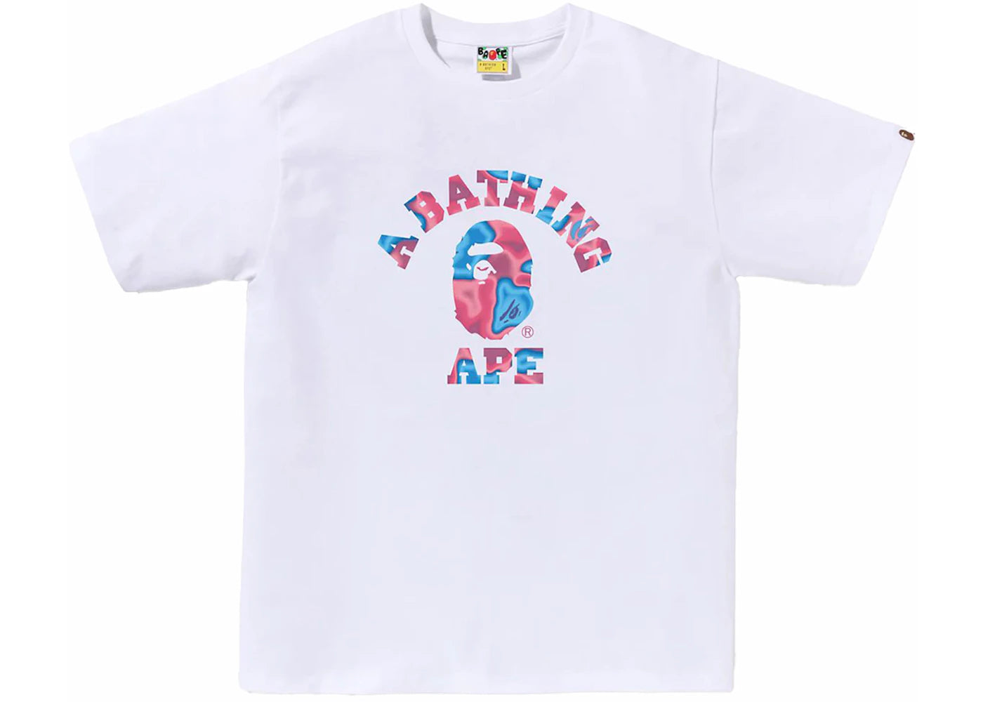 BAPE Liquid Camo College Tee White/Pink