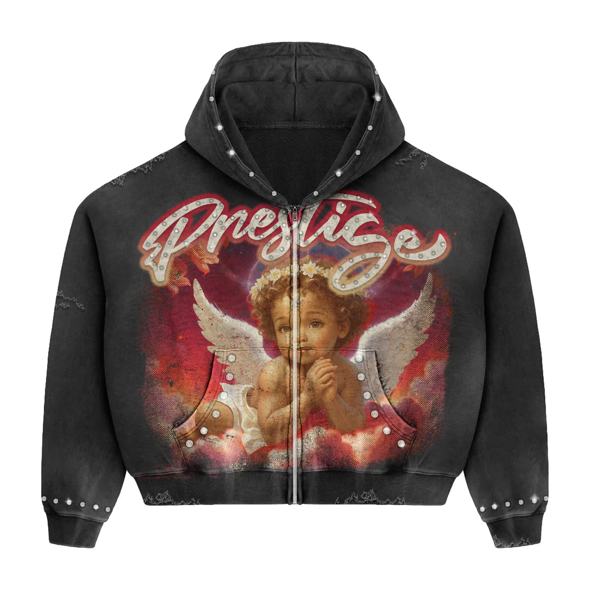 Prestige "Angel" Zip Up Hoodie (Red)