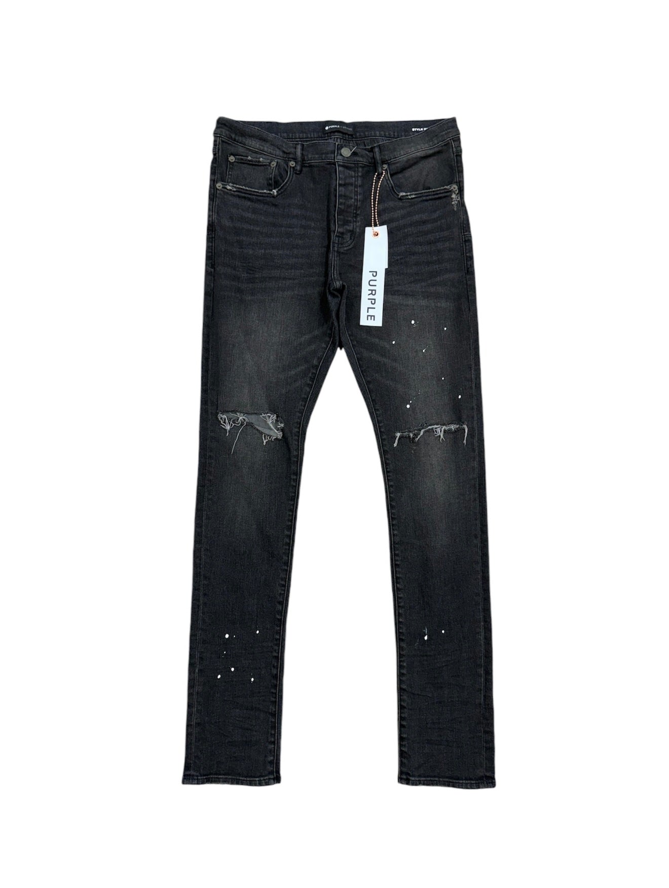 Purple Brand Black Over Spray Jeans