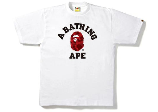 BAPE Color Camo College Tee White/Red