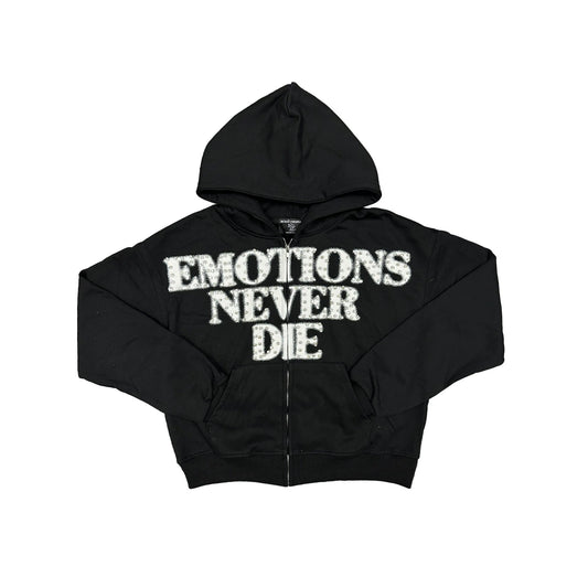 Mixed Emotion "End" Rhinestone Hoodie (Black)