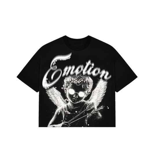 Mixed Emotion "Pearl" Cropped Tee (Black)