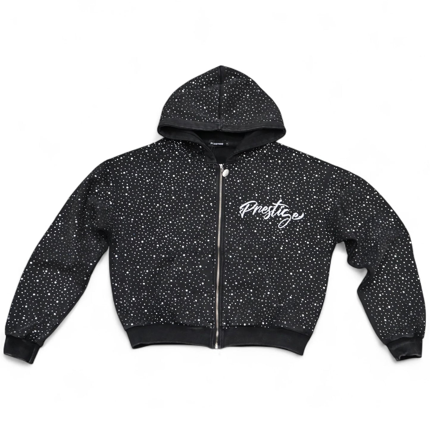 Prestige Diamond Zip Up Hoodie (Black)