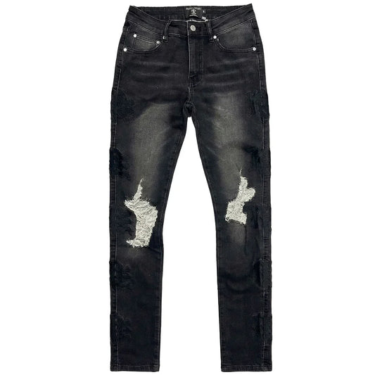 Mixed Emotion Monogram Denim "Midnight" Jeans