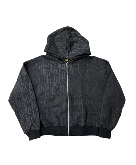 Fine Zip Up Hoodie Black