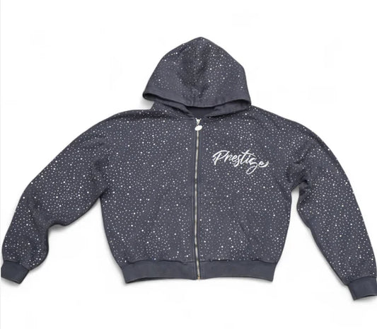 Prestige Diamond Zip Up Hoodie (Blue)