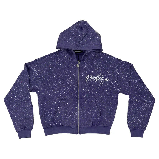 Prestige Diamond Zip Up Hoodie (Purple)
