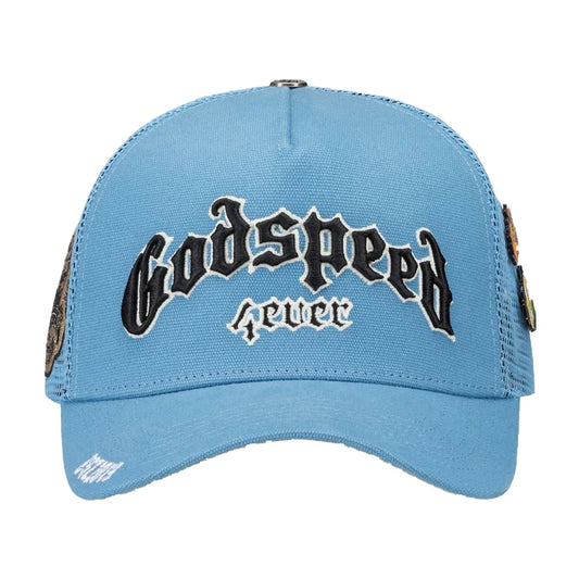 Godspeed Forever Trucker Hat (Sky Blue)