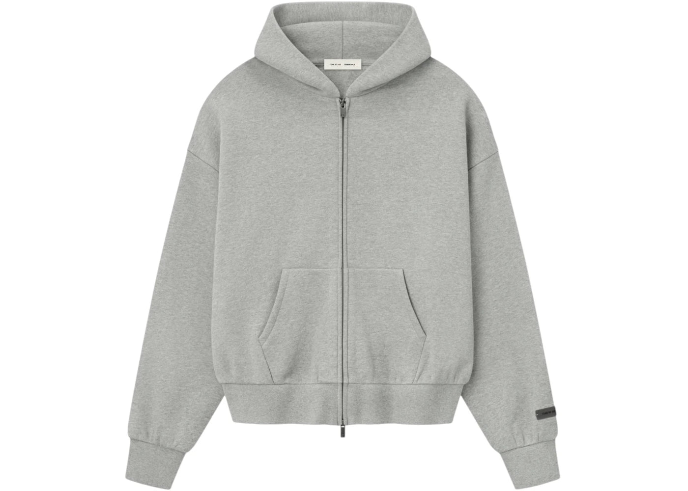 Fear of God Essentials Classic Fleece Zip-Up Hoodie Concrete Heather