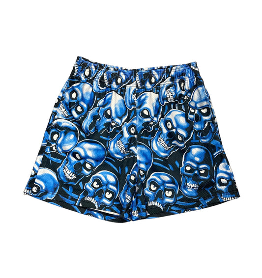 Bravest Studio Shorts Blue Skull