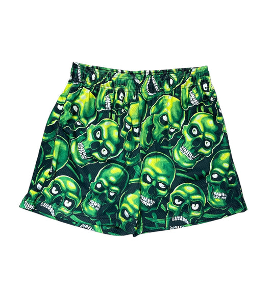 Bravest Studios Shorts Green Skull