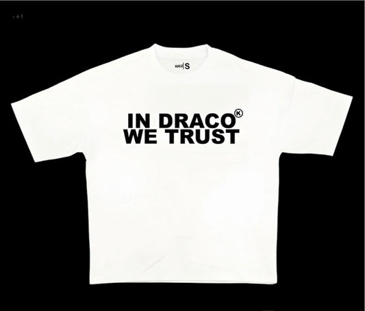 In Draco We Trust White/Black Tee