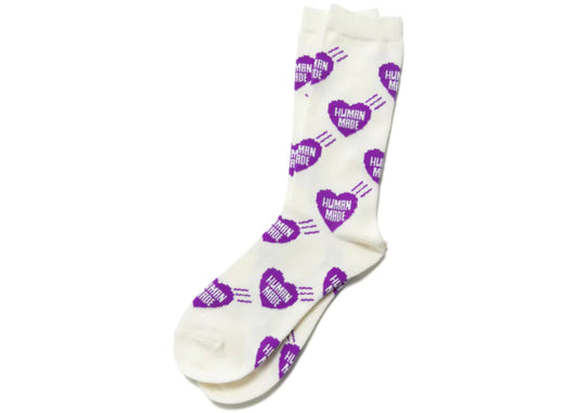 Human Made Heart Pattern Socks Purple